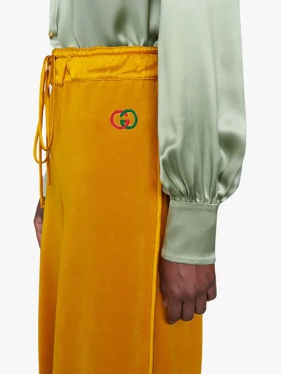 Shop Gucci Gg Chenille Track Pants In Yellow