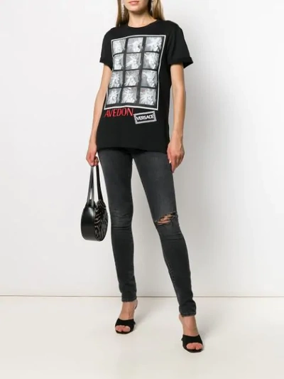 Shop Versace Richard Avedon Test Print T-shirt In Black