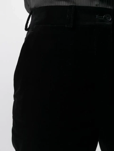 Shop Etro Crushed Velvet Suit Trousers In Black