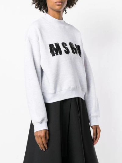 Shop Msgm Sweatshirt Mit Logo In White