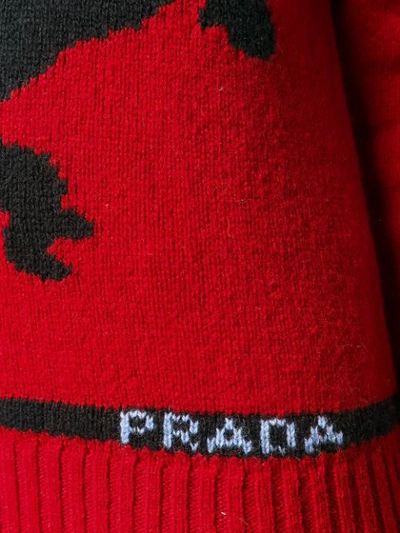 Shop Prada Instarsia Knit Jumper - Red