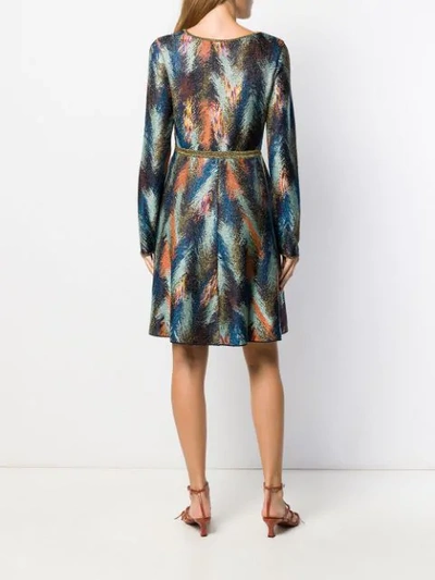 Shop Missoni Skater Midi Dress In Blue