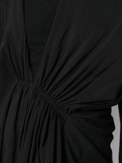 Shop Yohji Yamamoto Draped Midi Dress In Black