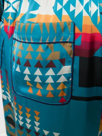 Shop Sacai Navajo-style Knit Palazzo Pants In Blue