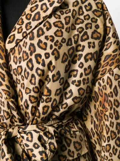 ALBERTO BIANI LEOPARD PRINT OVERSIZED JACKET - 大地色