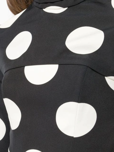 Shop Christian Siriano Polka Dot Print Blouse In Black