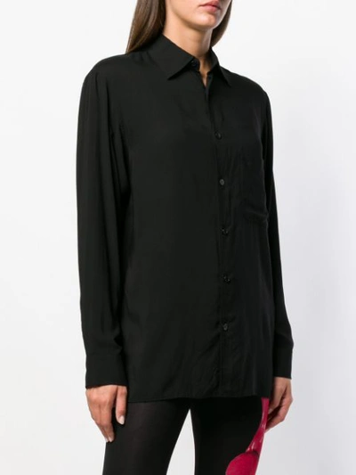 Shop Yohji Yamamoto Plain Button Shirt In Black