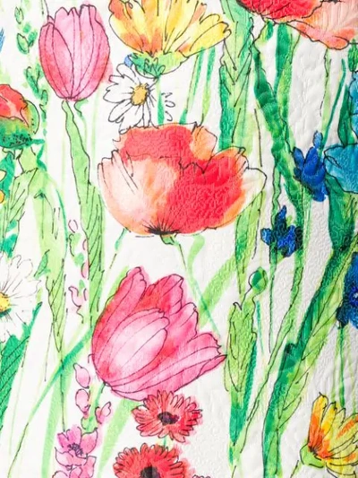 Shop Blugirl Watercolour Floral Print Shift Dress In Neutrals