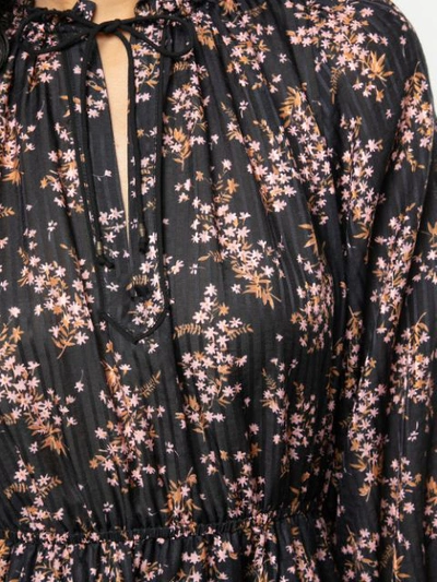Shop Ulla Johnson Small Floral Print Dress In Black