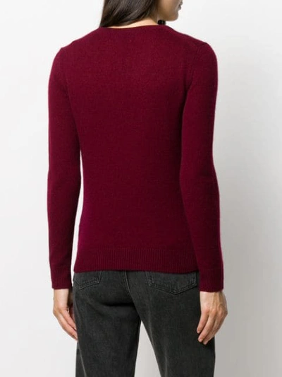 THEORY CASHMERE V-NECK PULLOVER - 红色