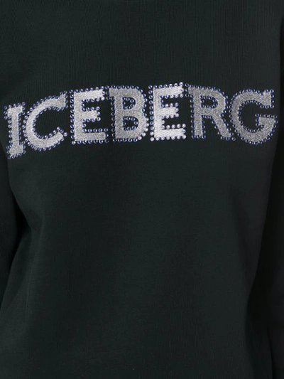 Shop Iceberg Microstud Logo Sweatshirt - Black