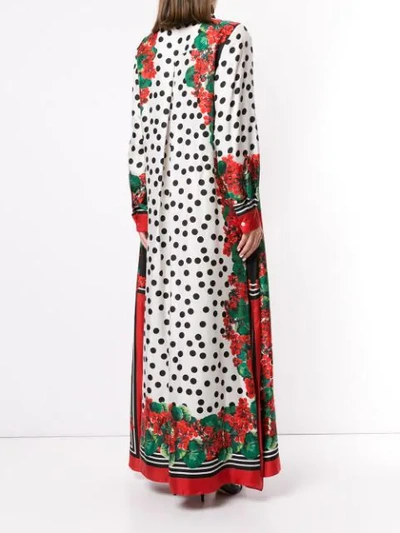 Shop Dolce & Gabbana Polka Dot Long Dress In Multicolour