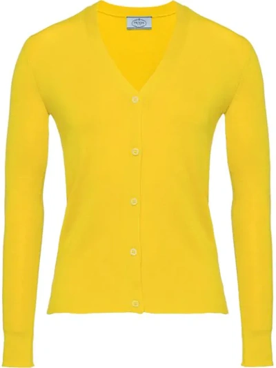 Shop Prada Klassischer Cardigan - Gelb In Yellow