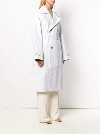 Shop Jil Sander Double Breasted Trench Coat In White