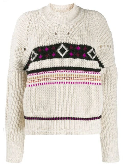 Shop Isabel Marant Intarsia-knit Jumper In Neutrals