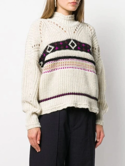 Shop Isabel Marant Intarsia-knit Jumper In Neutrals