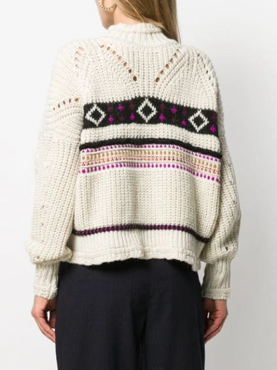 Shop Isabel Marant Intarsia-knit Jumper In Neutrals