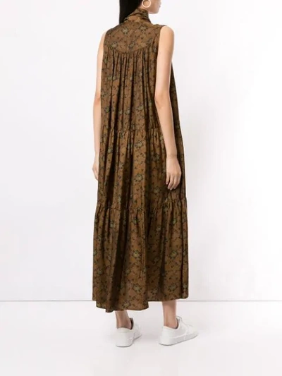 Shop Uma Wang Pussy Bow Dress In Brown