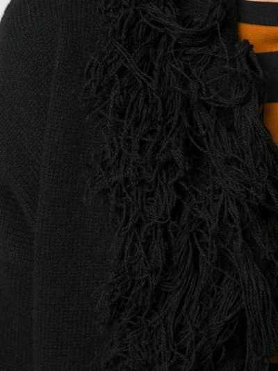 Shop Snobby Sheep Fringe-trimmed Cardigan In Black