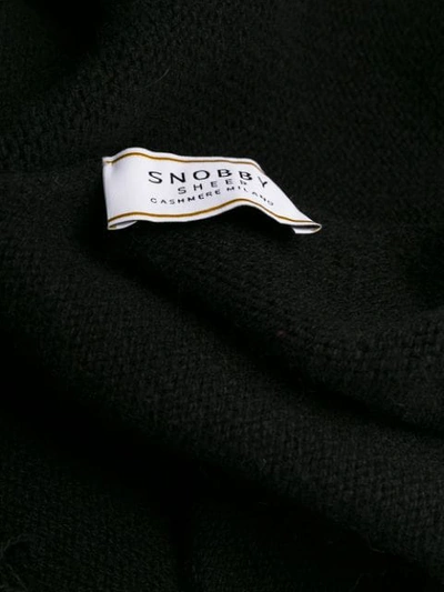 Shop Snobby Sheep Fringe-trimmed Cardigan In Black