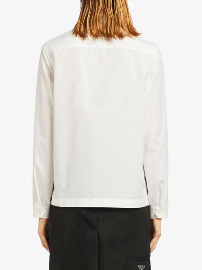 Shop Prada Triangle Logo Shirt In White