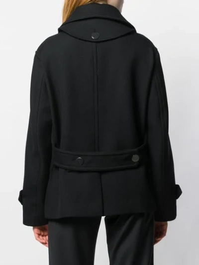 Shop Tom Ford Buckled Collar Peacoat In Black