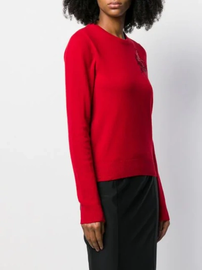 Shop N°21 Embroidered Knitted Jumper In Red