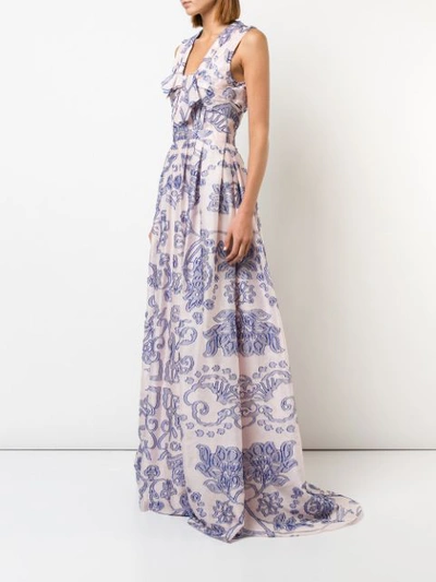 Shop Carolina Herrera Patterned Gown - Pink