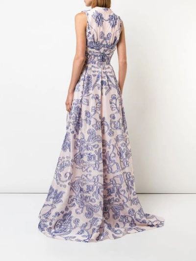 Shop Carolina Herrera Patterned Gown - Pink