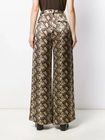 Shop Nili Lotan Wide-leg Flared Trousers In Brown