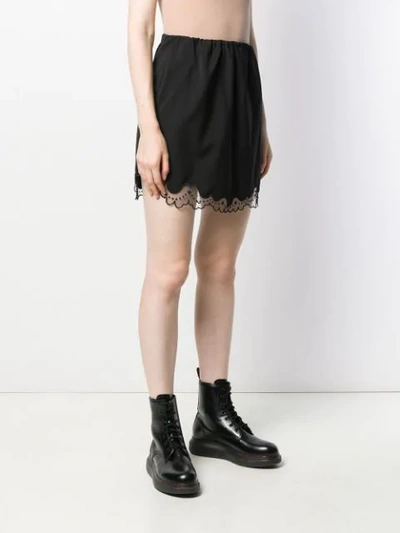 Shop N°21 Embroidered Tulle Trim Skirt In Black
