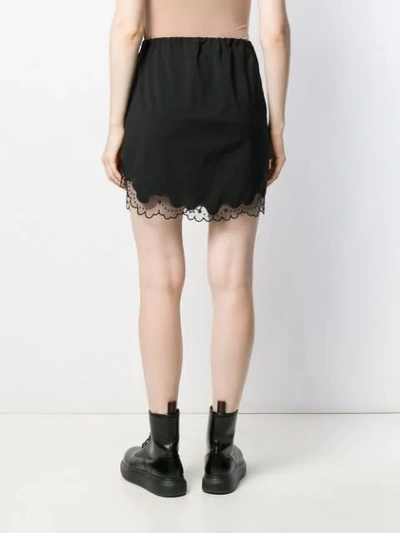 Shop N°21 Embroidered Tulle Trim Skirt In Black