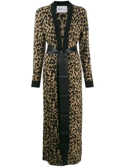 Shop Be Blumarine Leopard Print Cardigan Coat In 551 Beige Nero