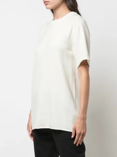 Shop Extreme Cashmere Short Sleeved Knit Top In White