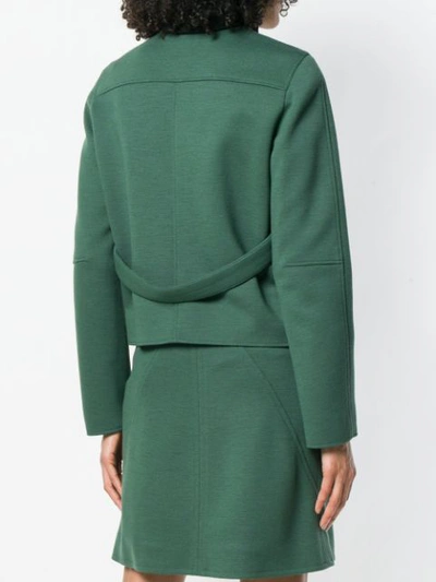 Shop Courrèges Fitted Cropped Jacket In Green