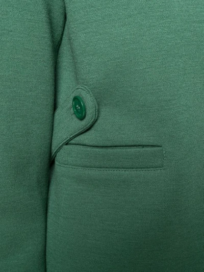 Shop Courrèges Fitted Cropped Jacket In Green