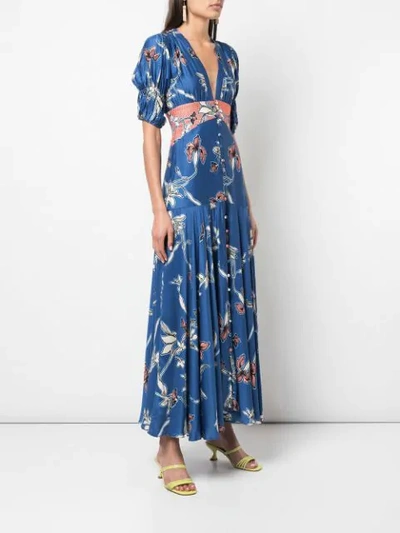 Shop Alexis Bowden Dress In Blue ,multicolour