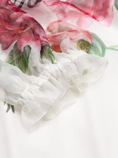 Shop Dolce & Gabbana Rose Print Maxi Dress In White