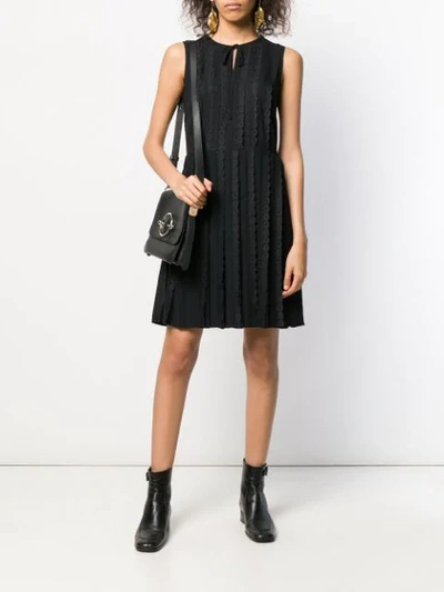 Shop Red Valentino Laced Sleeveless Dress In Black