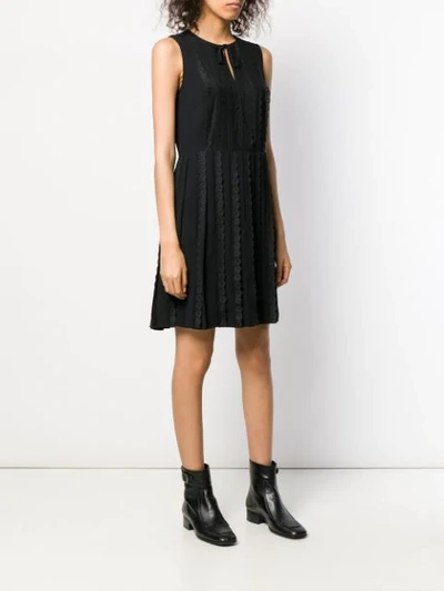 Shop Red Valentino Laced Sleeveless Dress In Black
