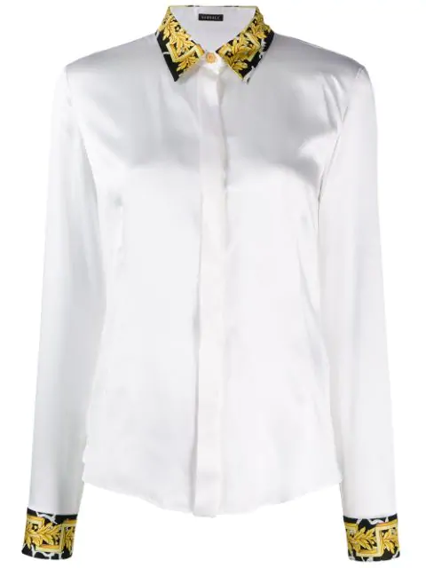 white versace silk shirt