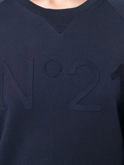 Shop N°21 Tonal Logo Appliqué Sweatshirt In 6685 Blue