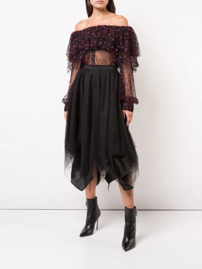 Shop Marc Le Bihan Asymmetric Full Skirt In Black