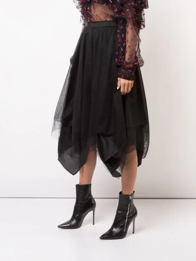 Shop Marc Le Bihan Asymmetric Full Skirt In Black