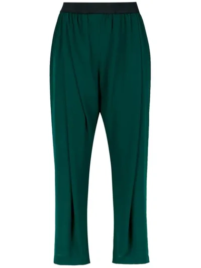 Shop À La Garçonne Cropped Trousers In Green