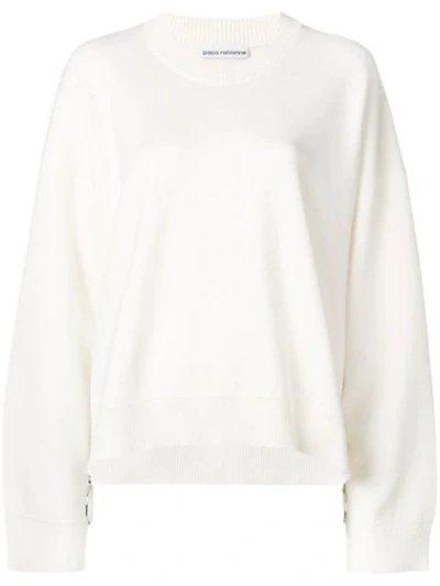 Shop Paco Rabanne Oversized Sweater - White