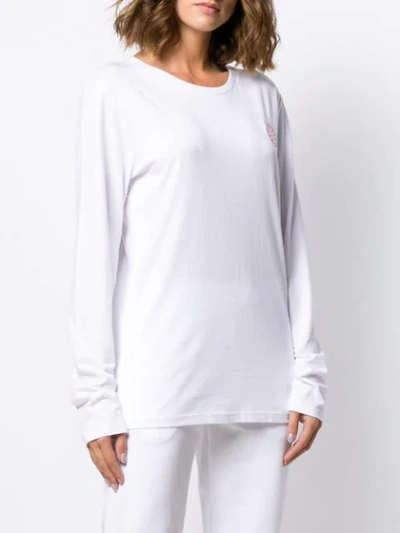 Shop A.f.vandevorst Logo Patch Long Sleeve Top In White