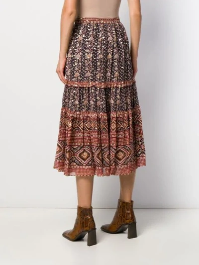 Shop Ulla Johnson Pleated Graphic Skirt In Mid