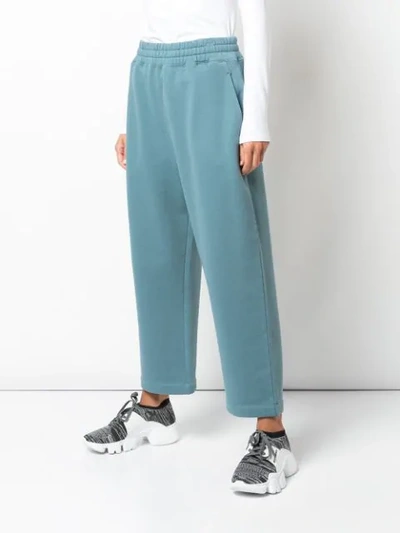 Shop Alexander Wang T Heavy Terry Track Pants  In Blue