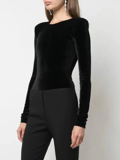 Shop Alexandre Vauthier Long Sleeved One Piece In Black